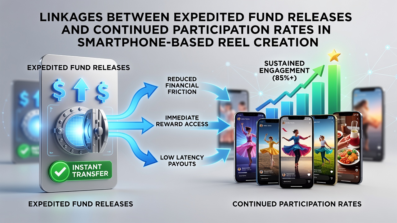 Analytics dashboard showing participation rate trends alongside payout processing times for mobile reel platforms