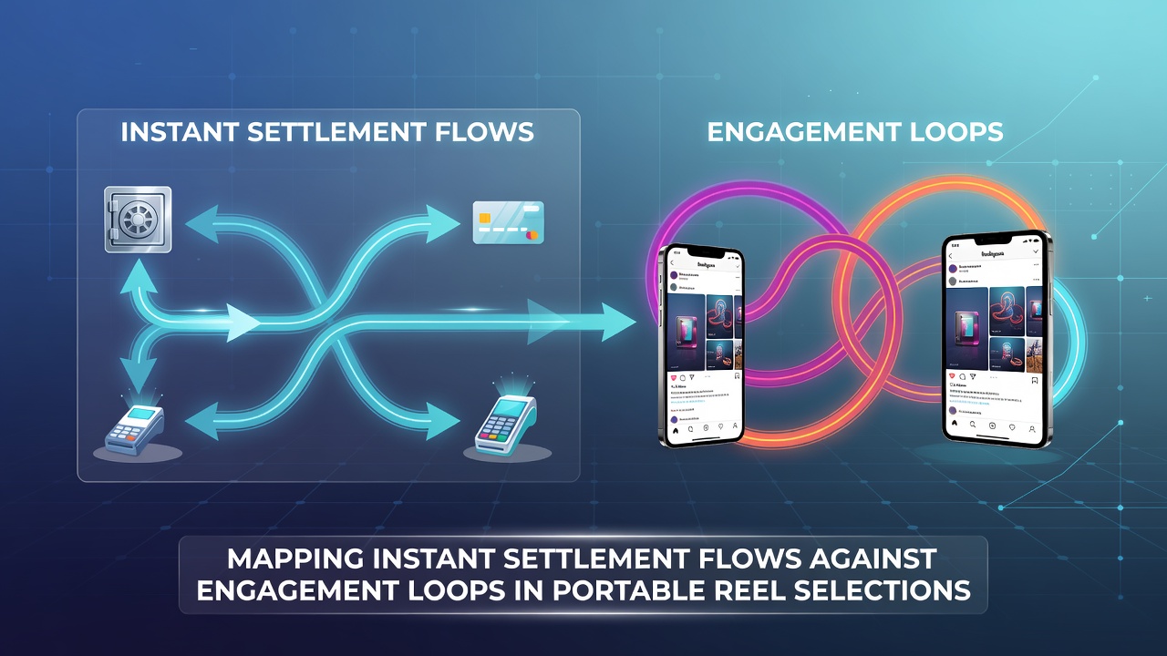 Diagram showing instant settlement flows intersecting with mobile slot engagement loops