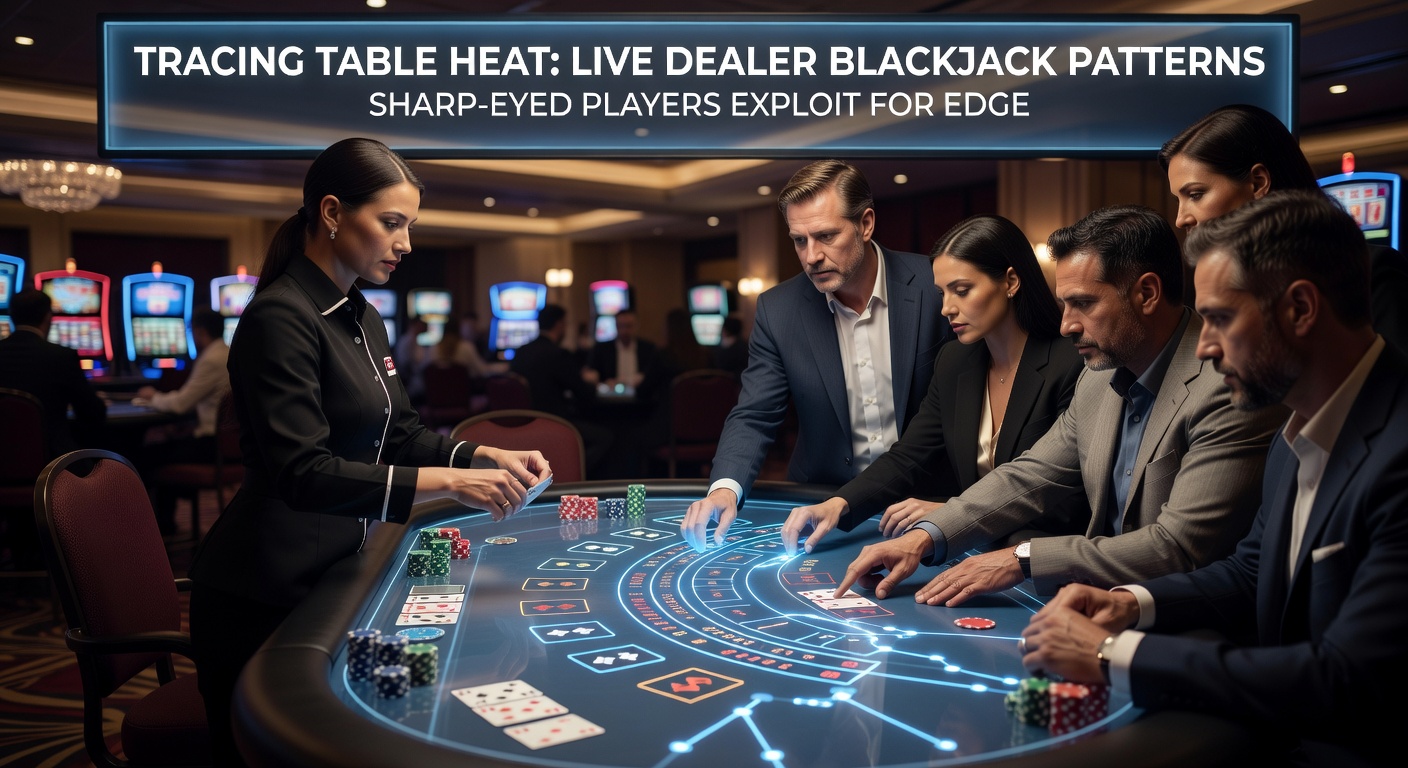 Live dealer shuffling cards at a blackjack table under bright casino lights, with chips stacked nearby and a digital screen displaying player bets