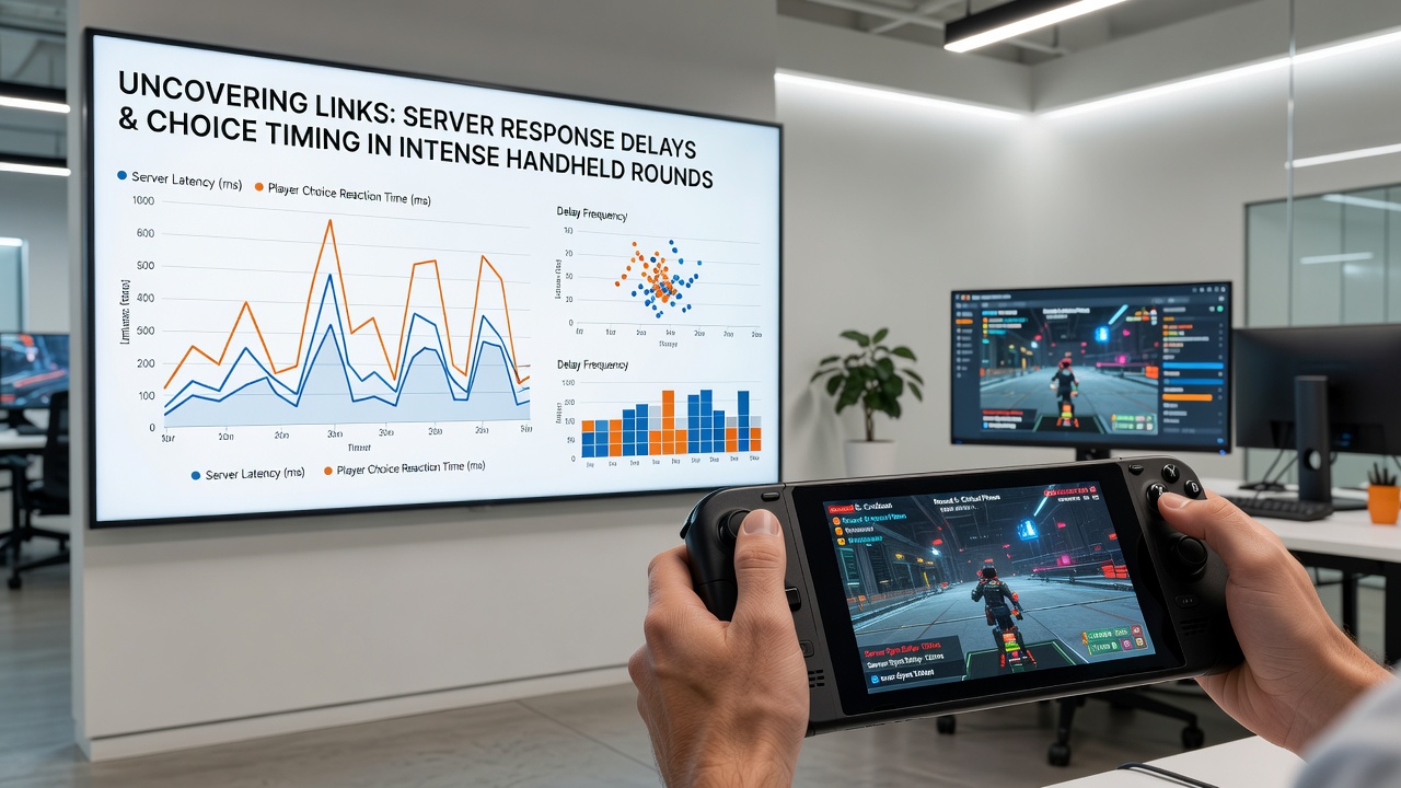 Data visualization of server latency metrics overlaid on mobile card game session timelines